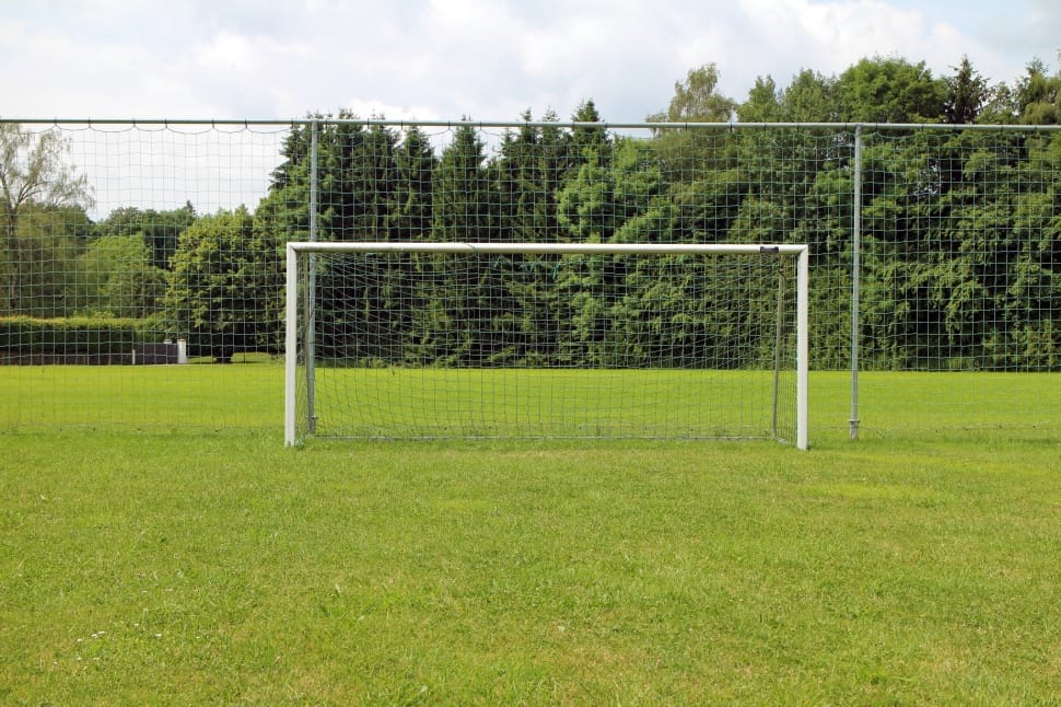 white metal soccer goal free image | Peakpx