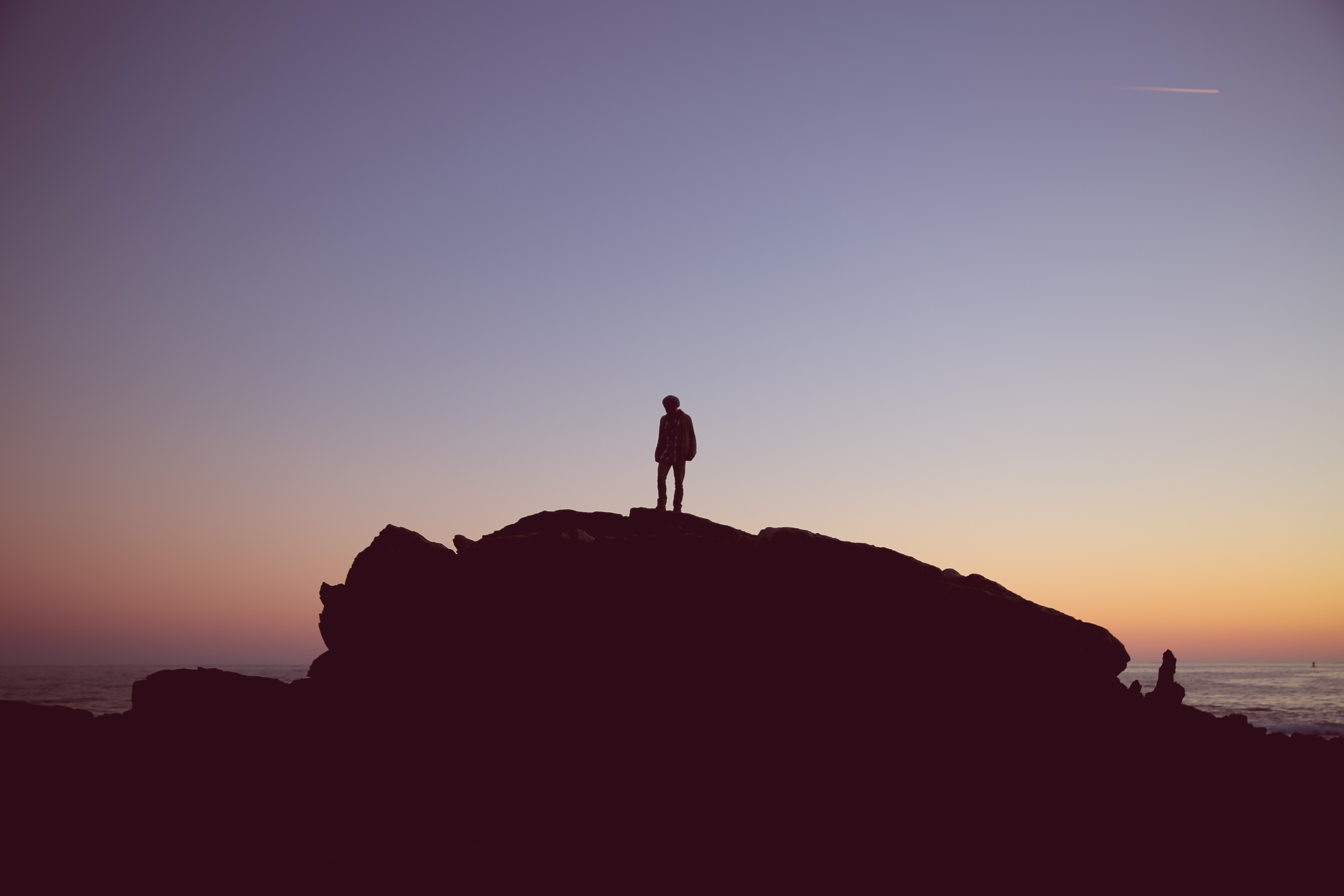 Silhouette Of Man Standing On Hill Free Image Peakpx