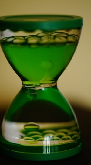green tinted hourglass design ornament thumbnail