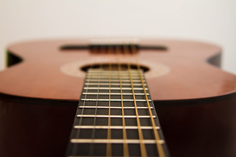 close up photo of dreadnought acoustic guitar preview