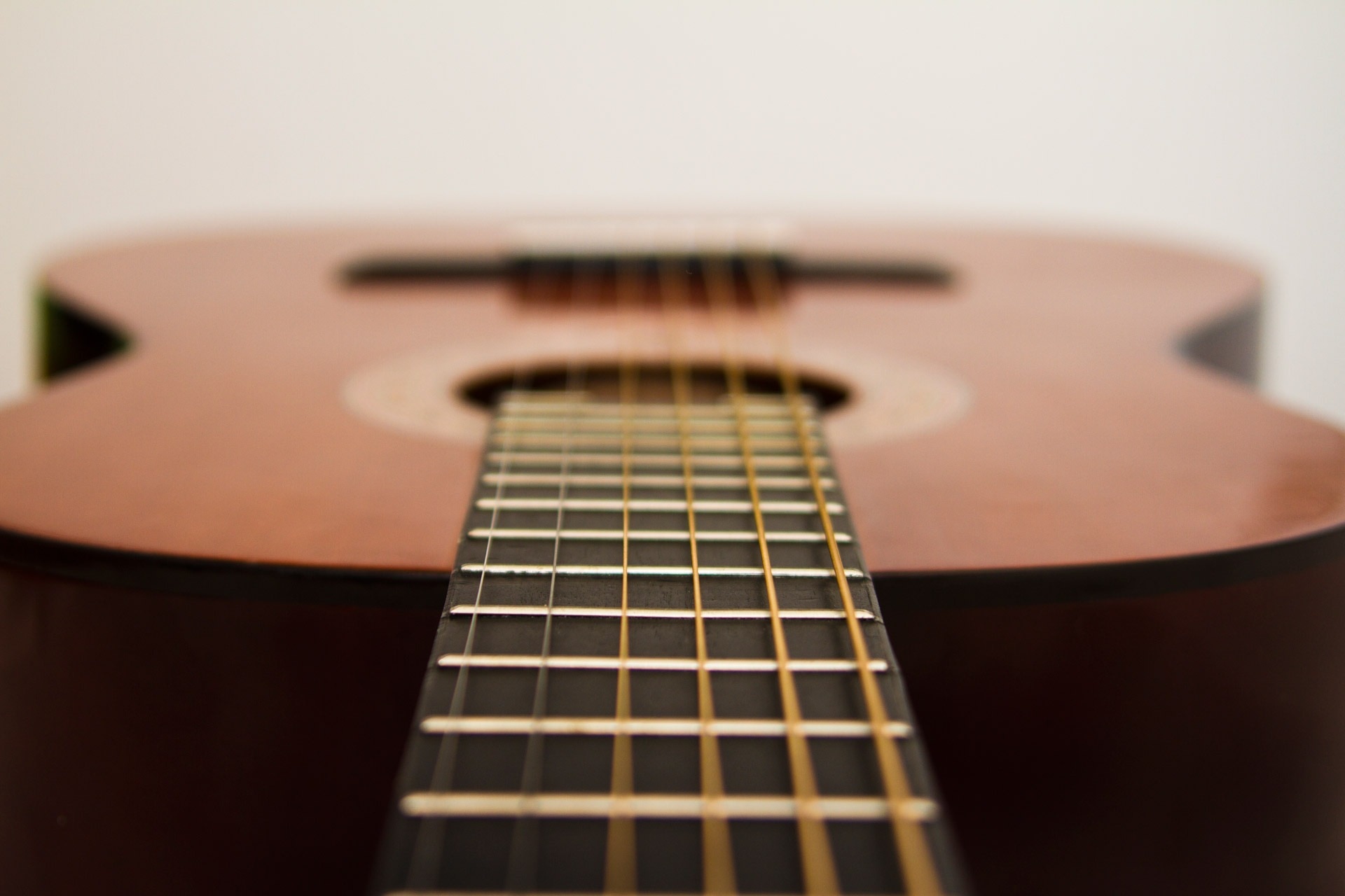 close up photo of dreadnought acoustic guitar
