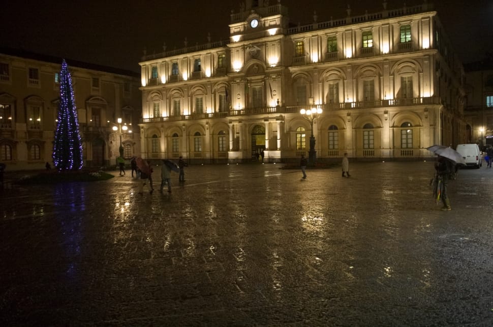 Sicily, Italy, Catania, Rain, Christmas, night, architecture preview