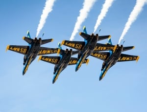 four black and yellow jet planes thumbnail