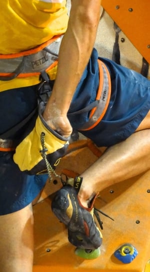 orange and gray Petzl harness thumbnail