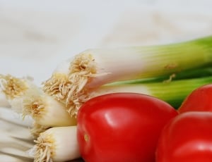 Tomatoes, Spring Onions, Vegetables, food and drink, food thumbnail