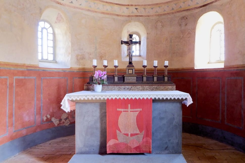 Altar, Church, Cross, Candles, Religion, indoors, architecture preview