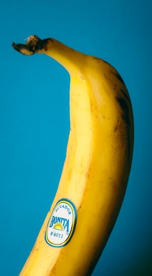 Banana fruit on blue background thumbnail