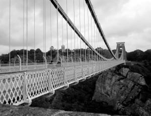 gray scale photo of a bridge thumbnail