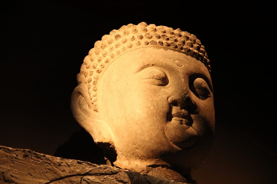 close up phtogoraphy of buddha head preview