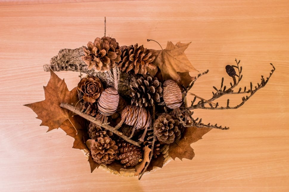 brown pine cone table decor preview