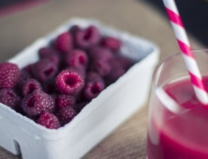 Raspberries, Straw, Drink, Fruit, food and drink, no people thumbnail
