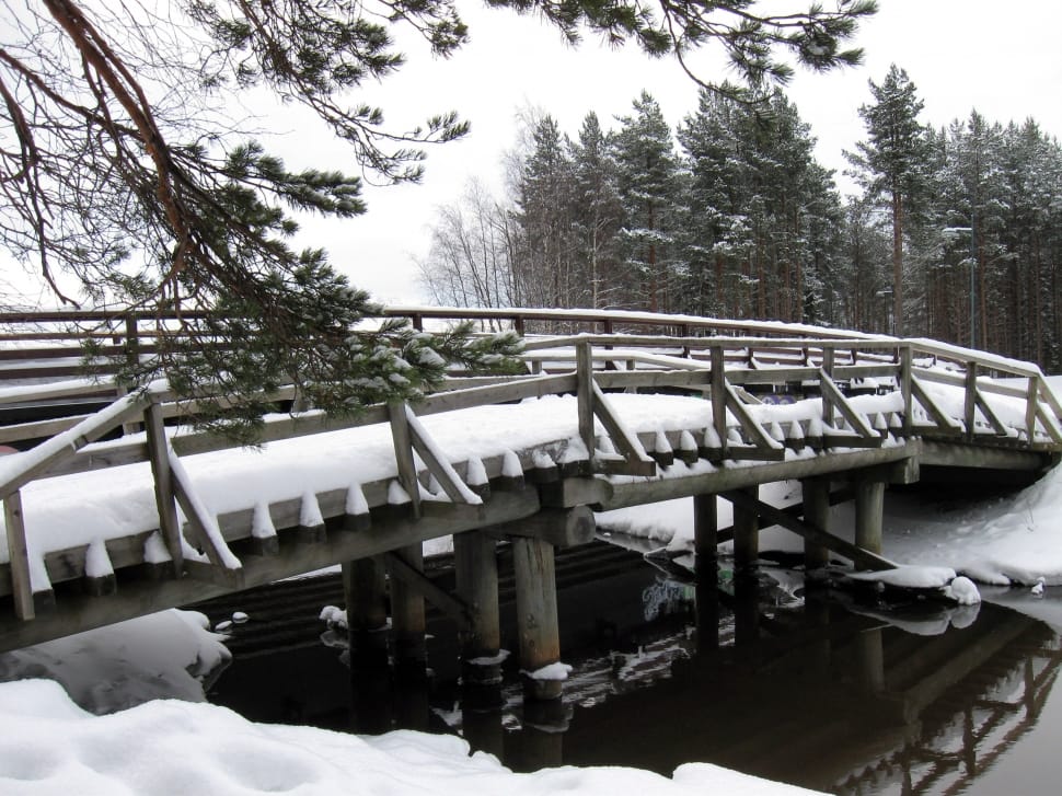 Finland, River, Bridge, Stream, Water, winter, cold temperature preview