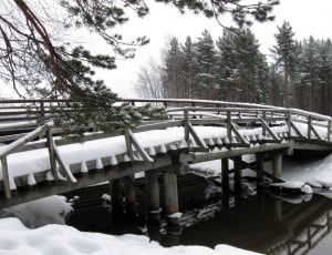 Finland, River, Bridge, Stream, Water, winter, cold temperature thumbnail