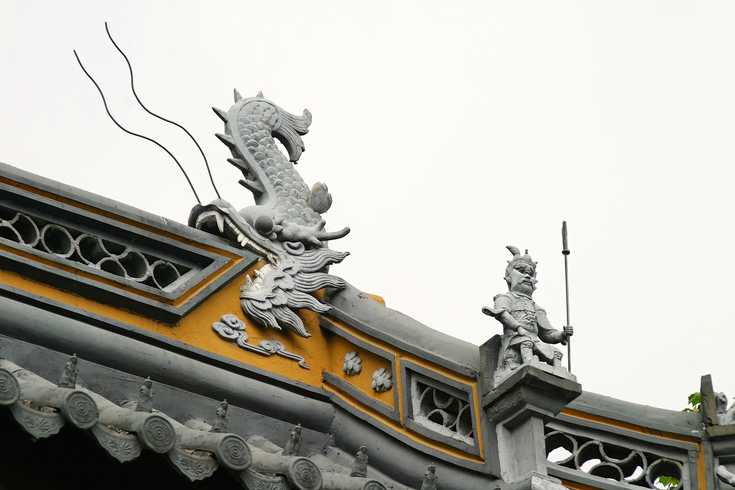 Roof, China, Dragon, Forbidden City, architecture, statue