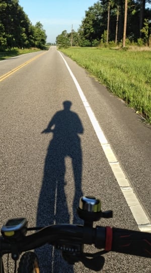 Shadow Of Cyclist, Cycling, Rural Road, road, shadow thumbnail