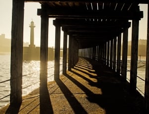 Pillars, Sea, Lighthouse, Wooden, Old, shadow, architecture thumbnail