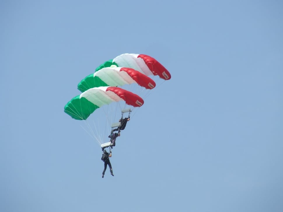 3 white red and green paraglider preview