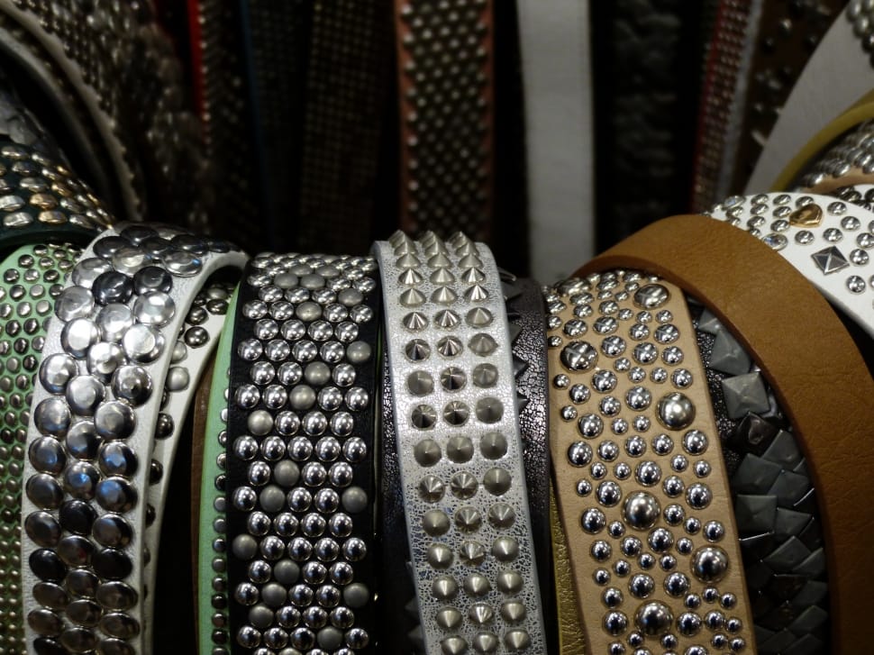 assorted colors studded belts preview