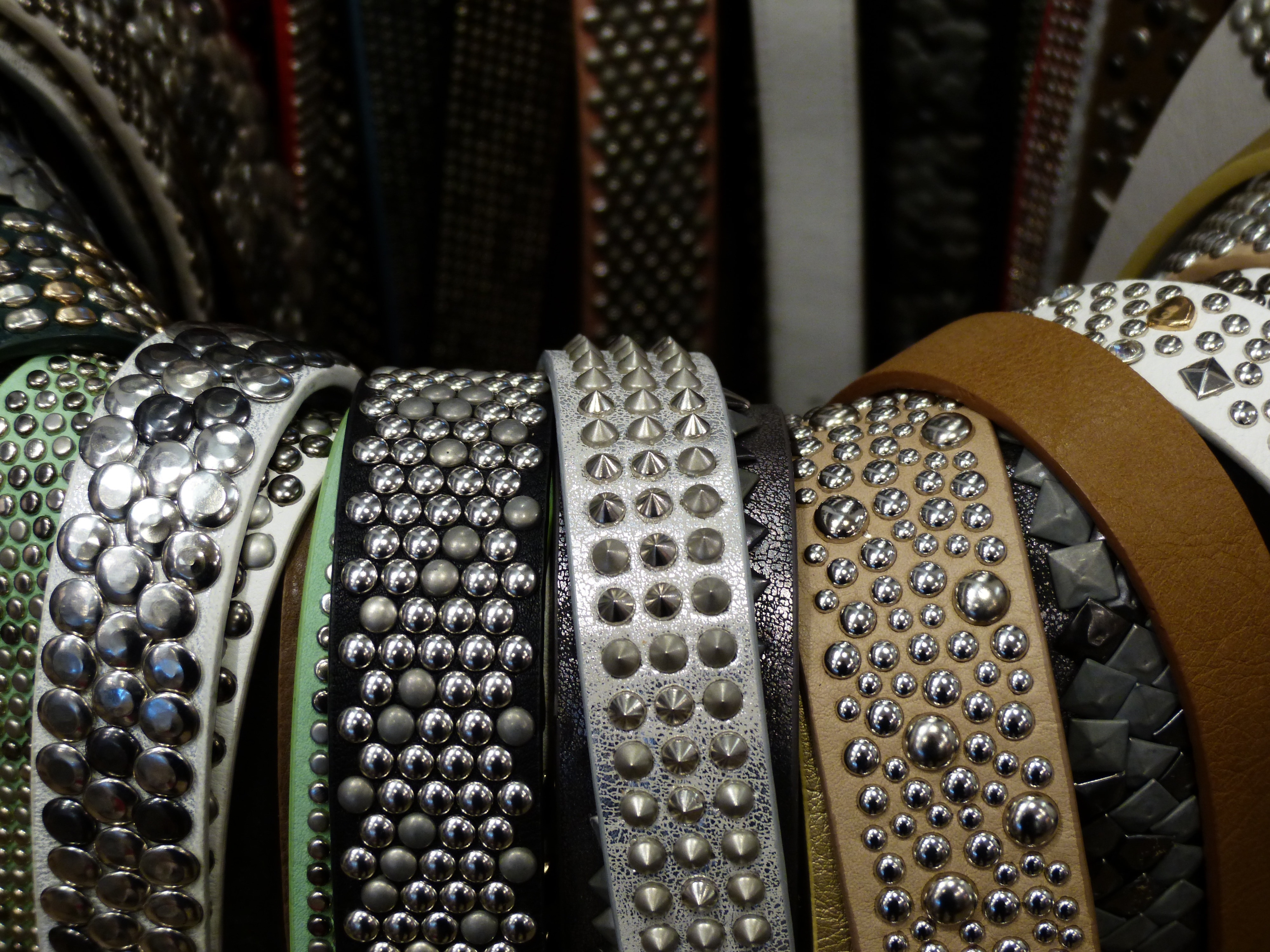 assorted colors studded belts