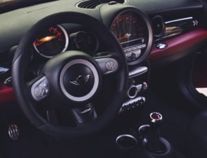 black mini multi function steering wheel thumbnail