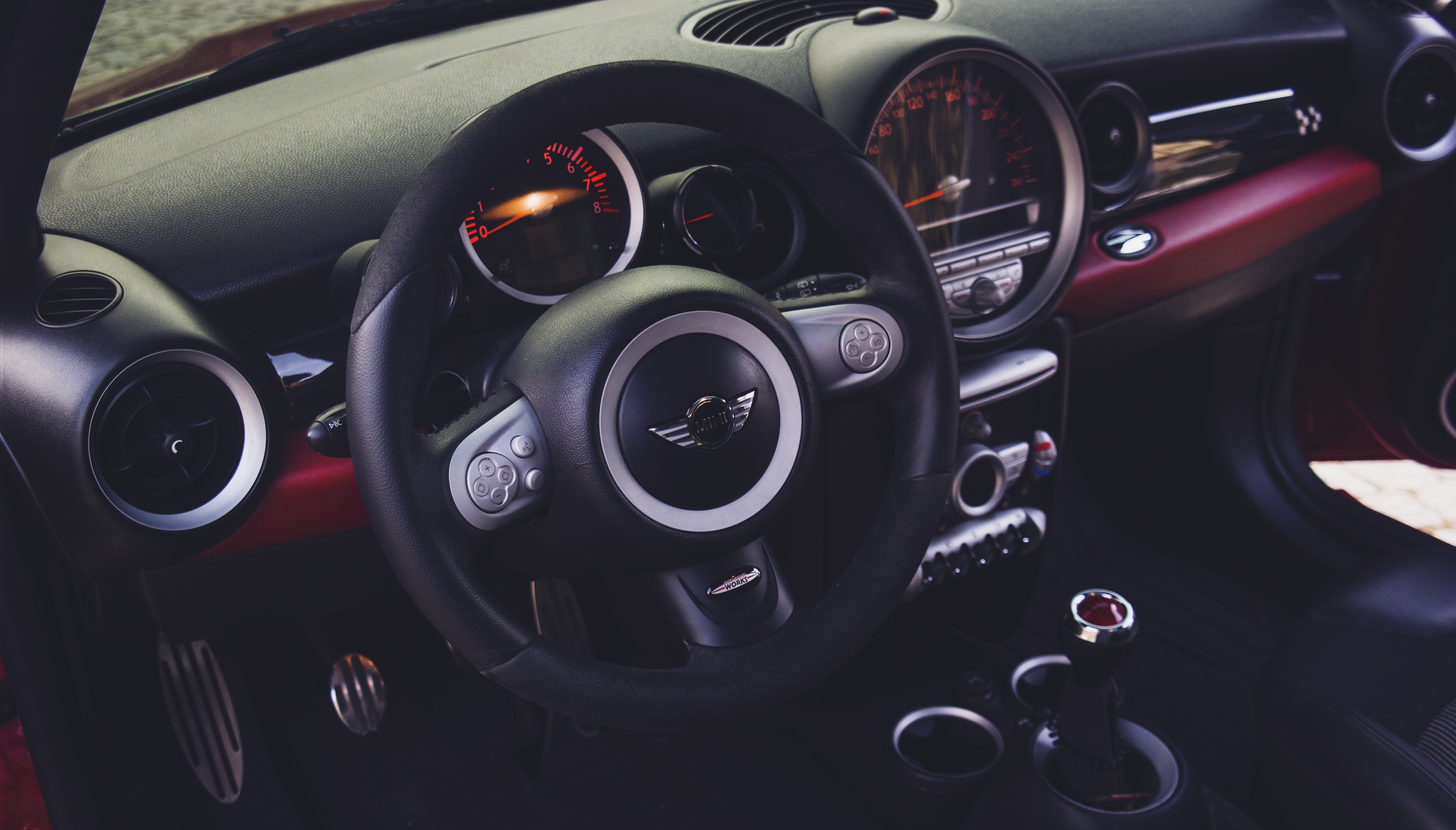 black mini multi function steering wheel