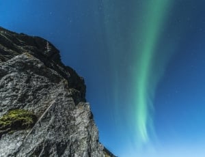 Norway, Lofoten, Night, Aurora Borealis, blue, nature thumbnail