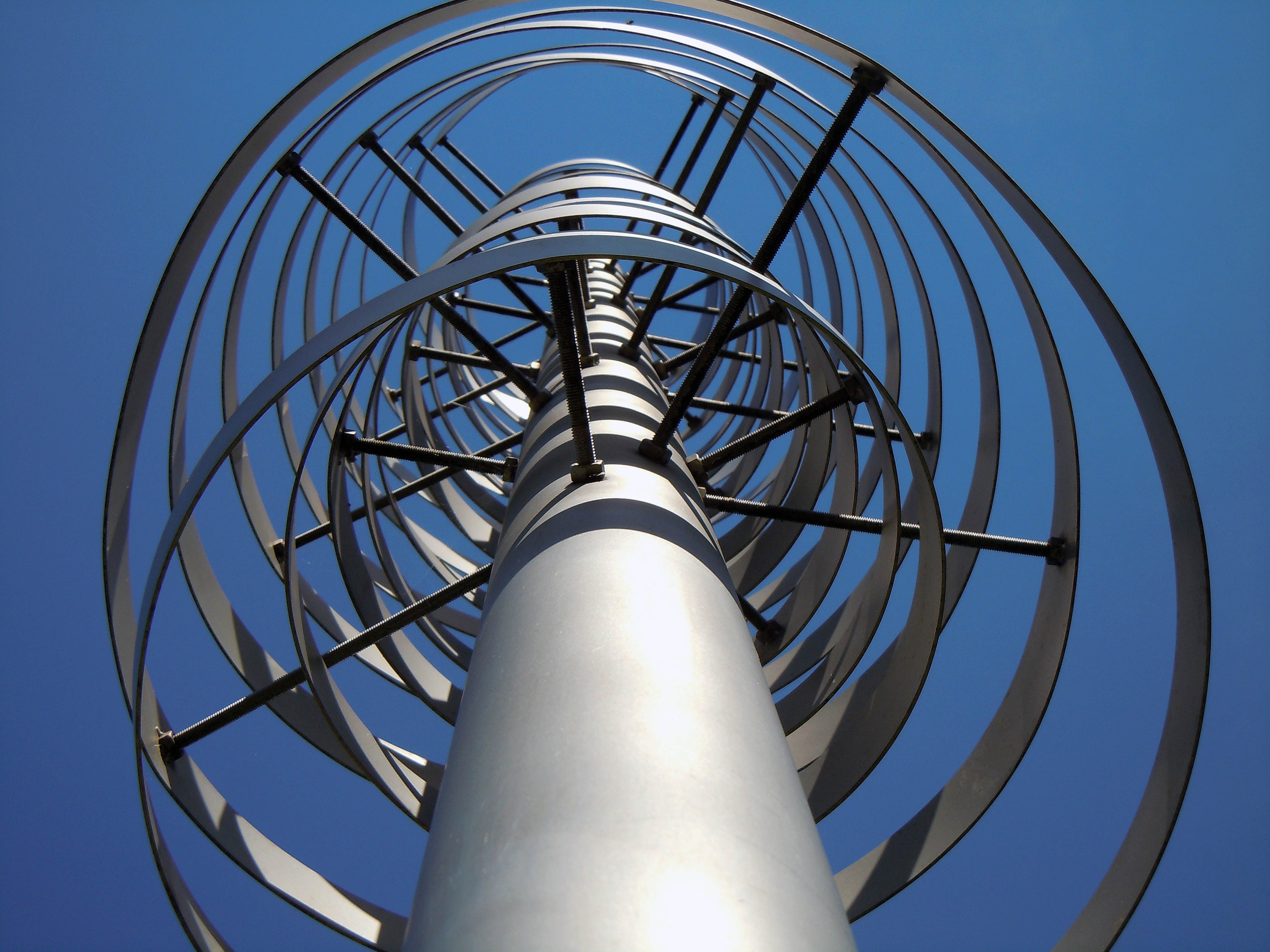 Metal, Sculpture, Spiral, industry, low angle view