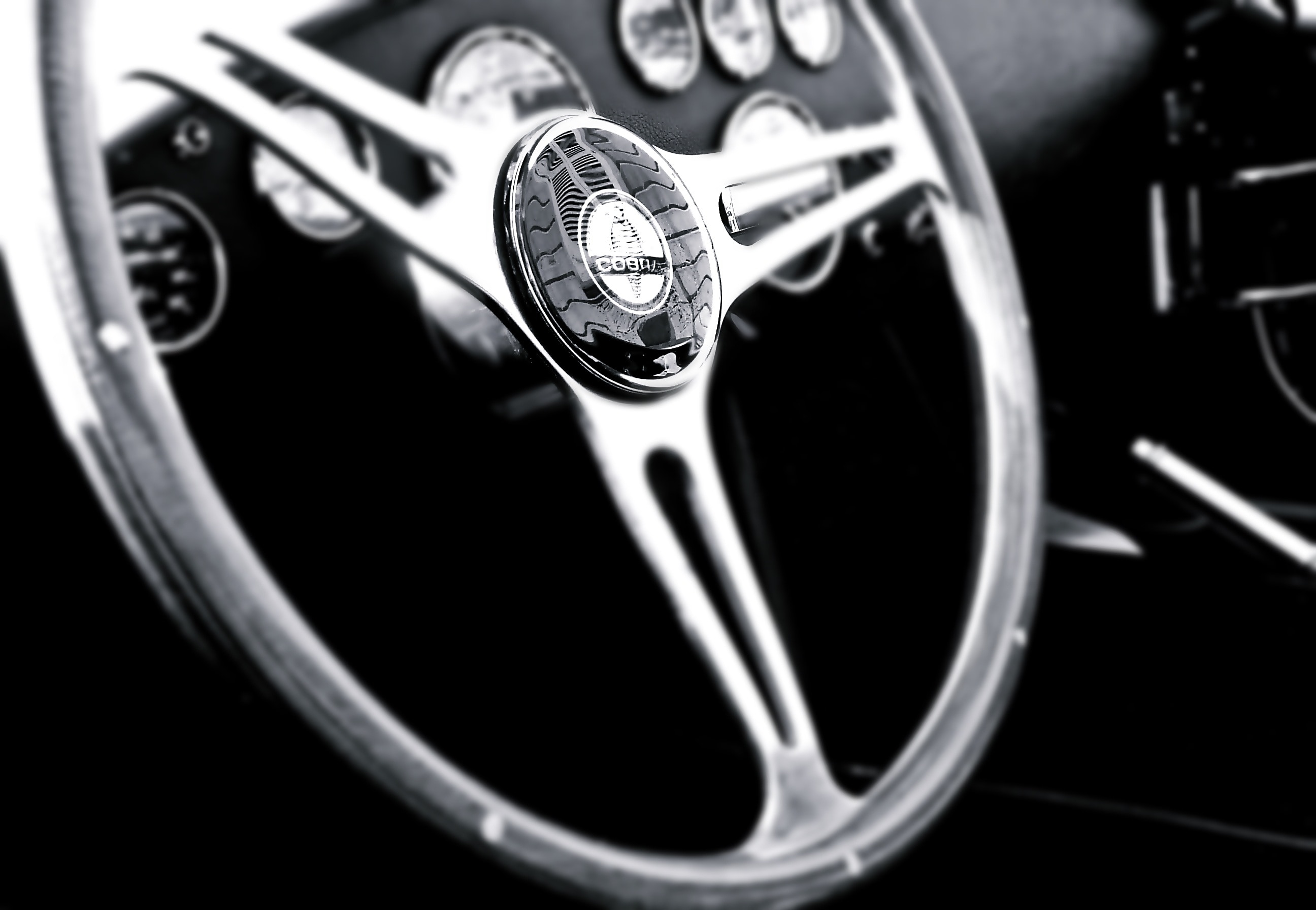 photo of aluminum steering wheel