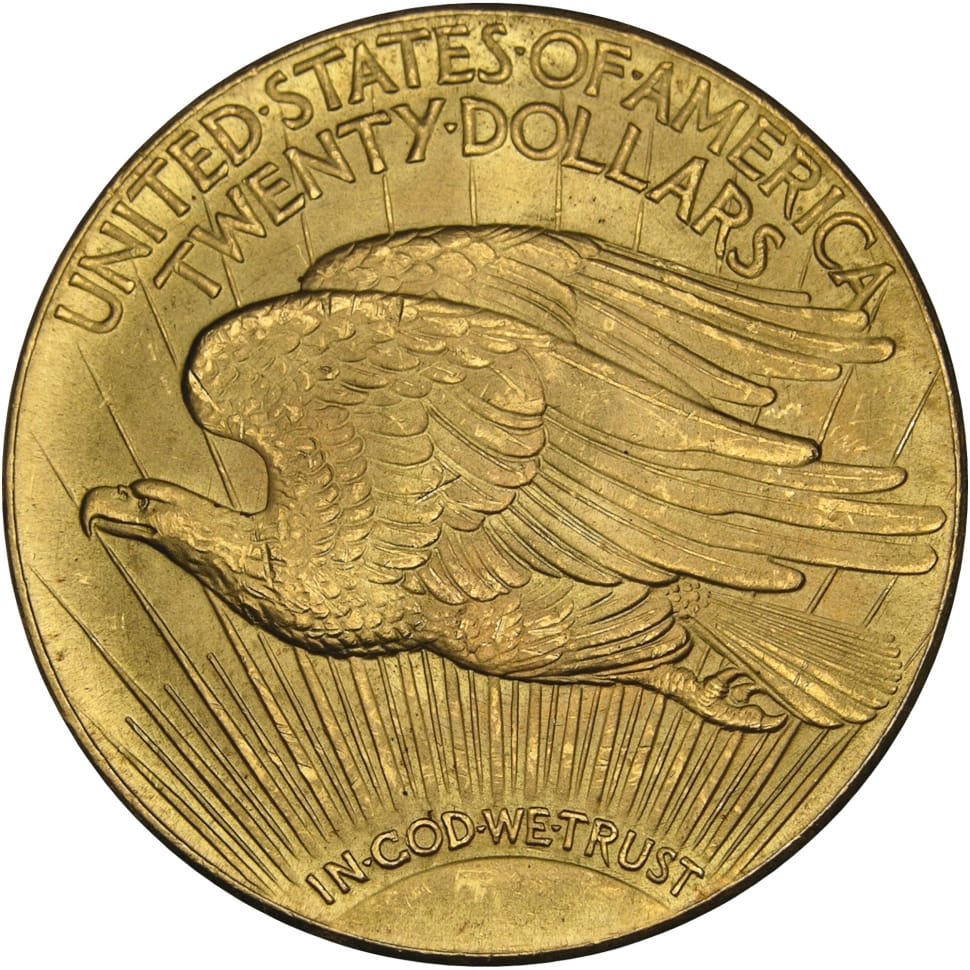 gold U.S 20 dollars coin preview