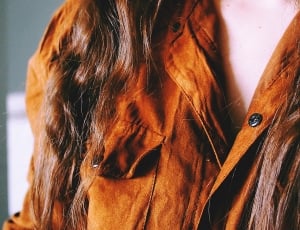 women's brown button up coat thumbnail