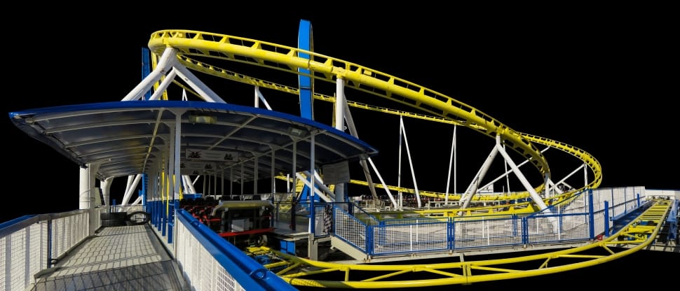 Isolated, Roller Coaster, Oktoberfest, night, bridge - man made structure preview