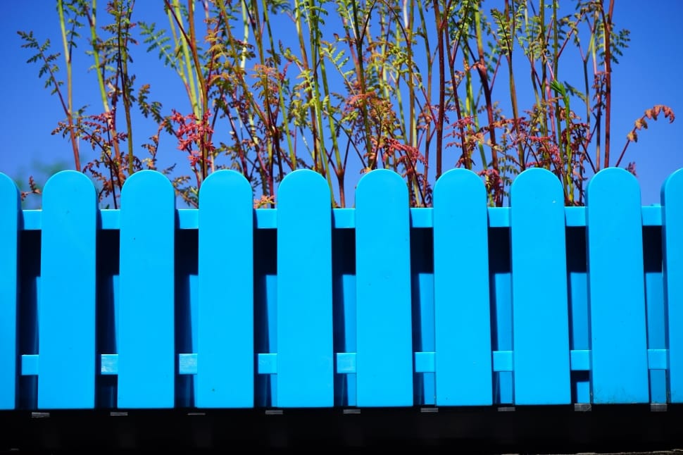 blue wooden fence preview