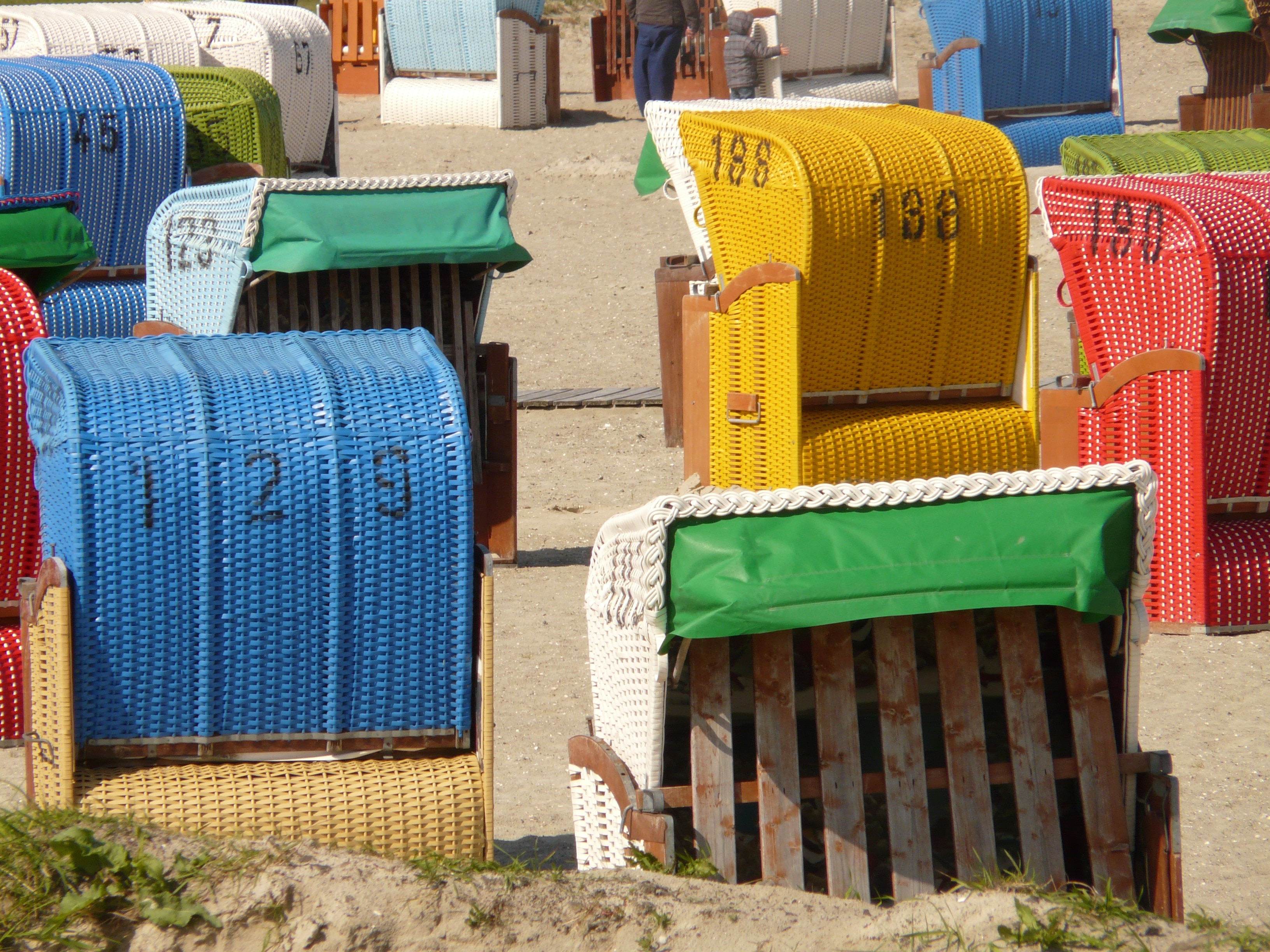 Beach, Wind Protection, Clubs, North Sea, multi colored, no people