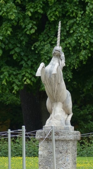 gray unicorn concrete statue thumbnail