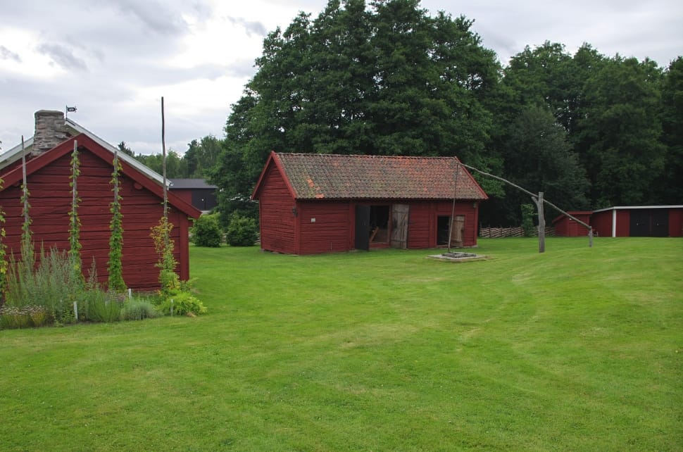 House, Farm, Rural, Rustic, Sweden, Barn, grass, house preview