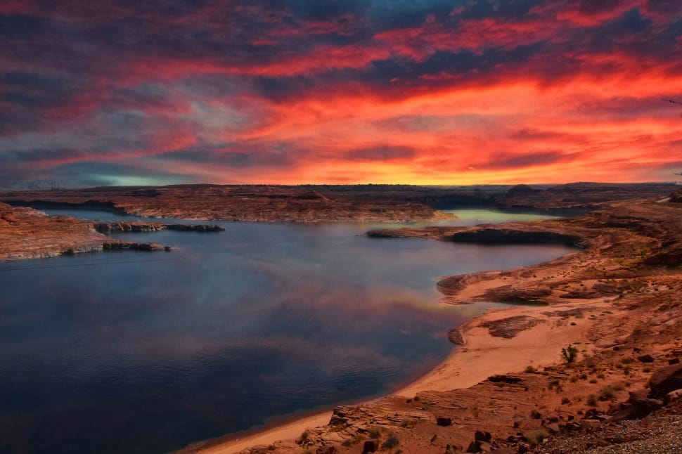 Arizona, Glowing, Sunrise, Lake Powell, sunset, scenics preview
