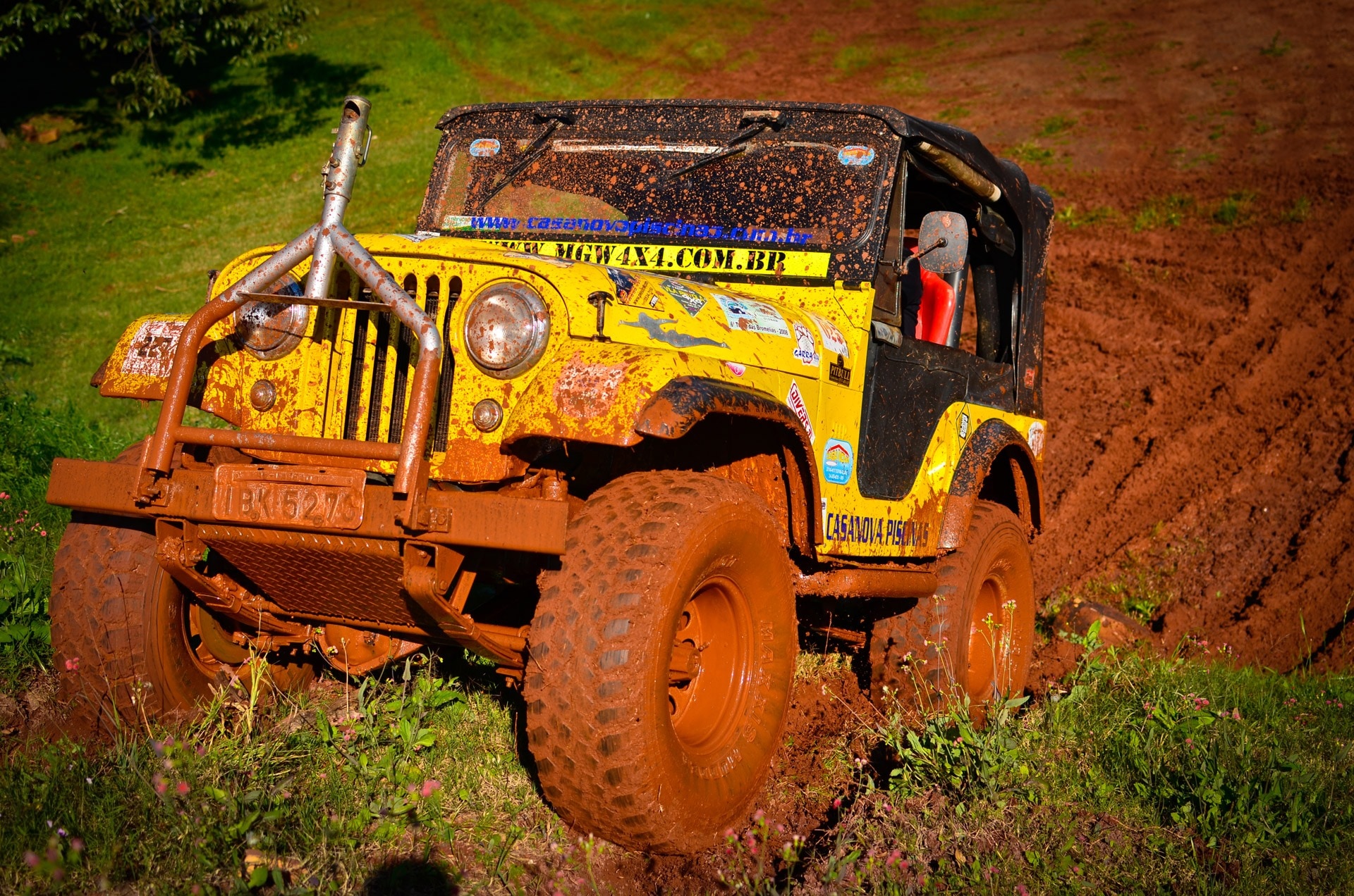 Jeep, Dirty, Cross, Car, Driving, tractor, yellow