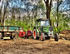 green tractor and utility truck thumbnail
