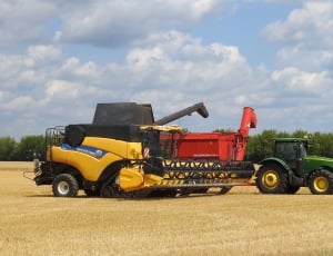 Combine Harvester, Harvester, agricultural machinery, yellow thumbnail