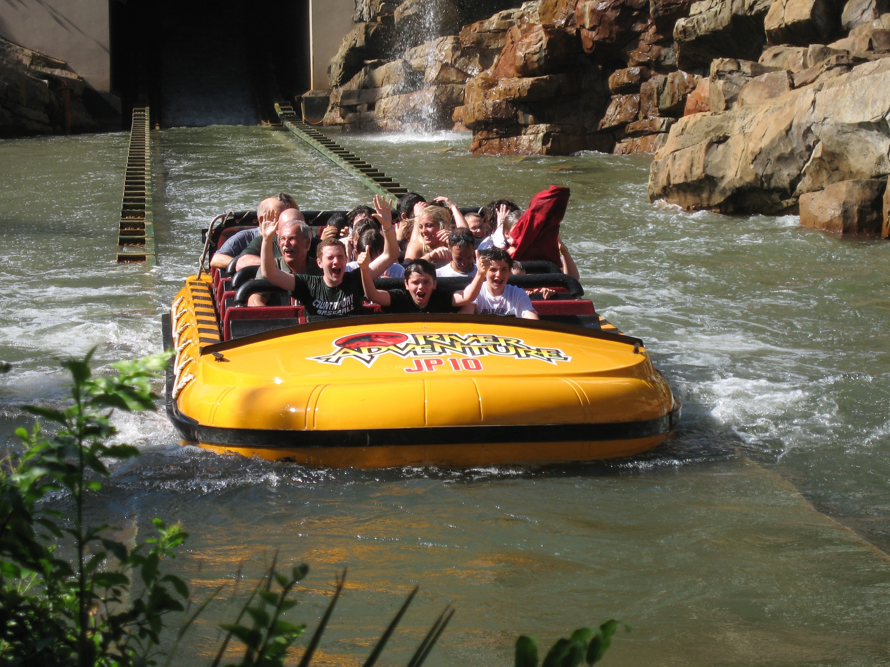 Raft, Amusement Park, water, river