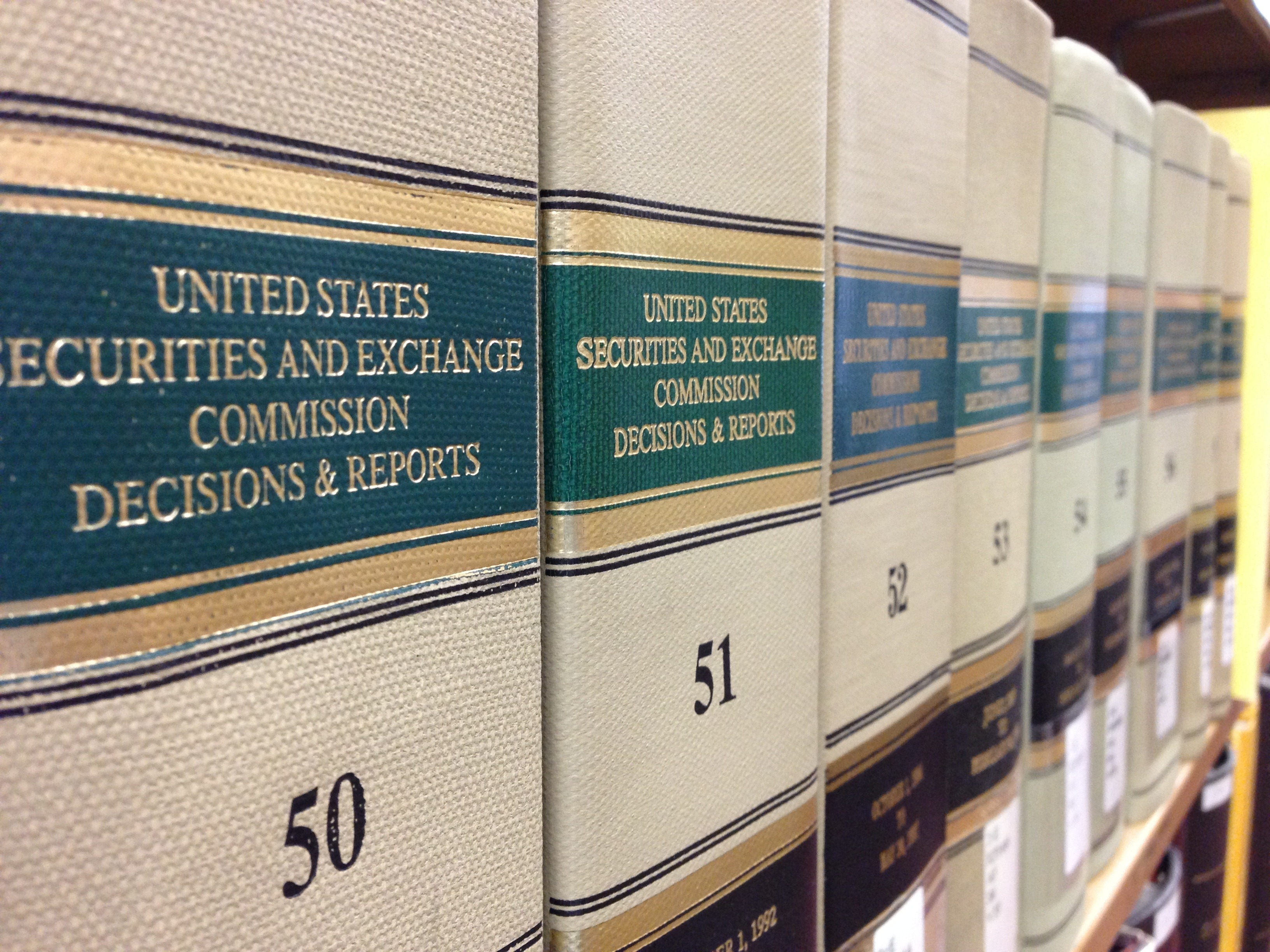 united states securities and exchange commission decision's & reports books
