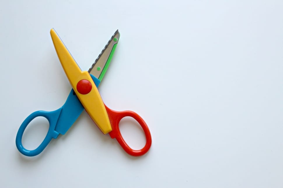 yellow red and blue scissors preview