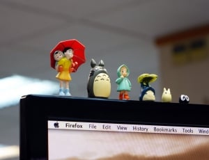 My Neighbor Totoro six  pieces of figurines  on black lcd monitor thumbnail