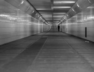 gray scale photography of hallway thumbnail