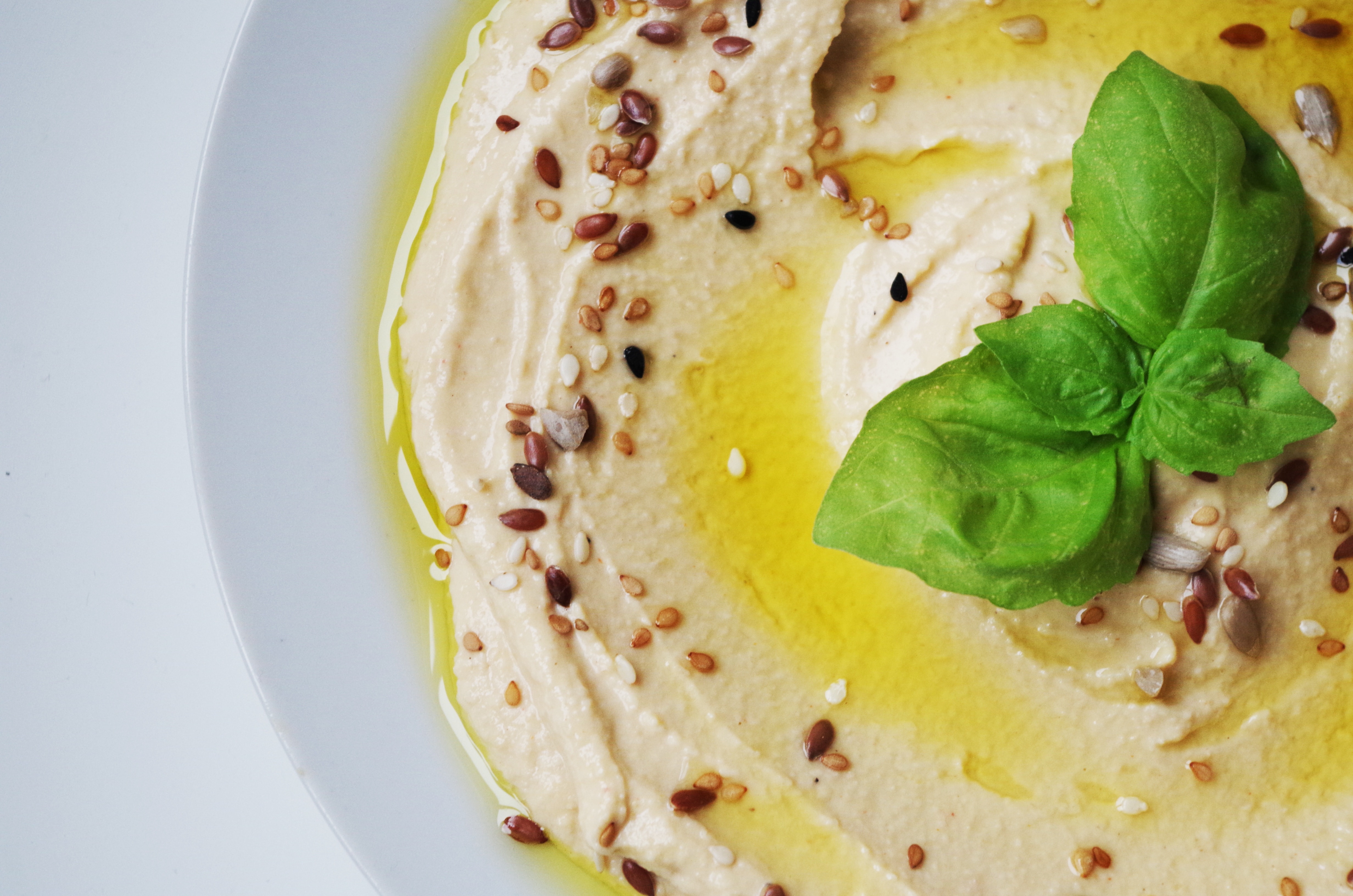 Hummus, Chickpeas, Seeds, Meal, Paste, food and drink, mint leaf - culinary