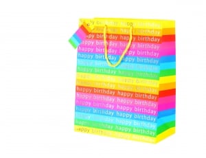 White, Isolated, Birthday, Gift, Bag, multi colored, purple thumbnail