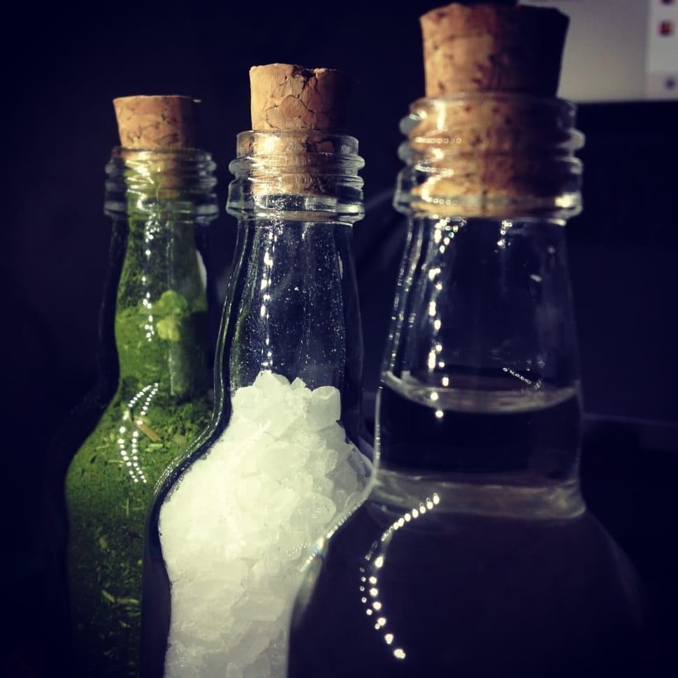 Salt, Herb, Bottle, Aromatherapy, Water, bottle, cork - stopper preview