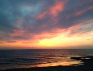 calm sea during sunset thumbnail