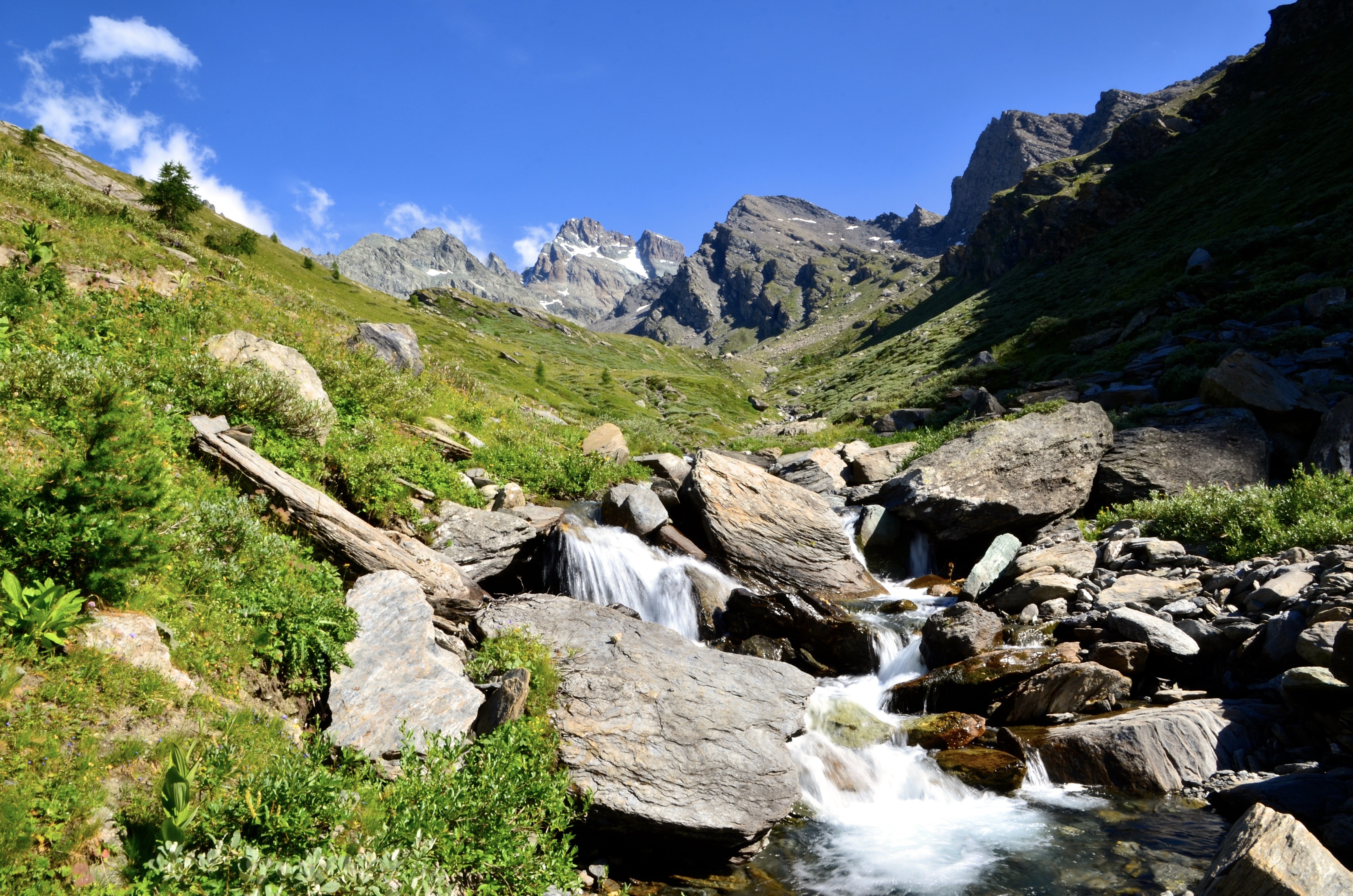 Water, Torrent, Alps, Mountain, Nature, mountain, rock - object