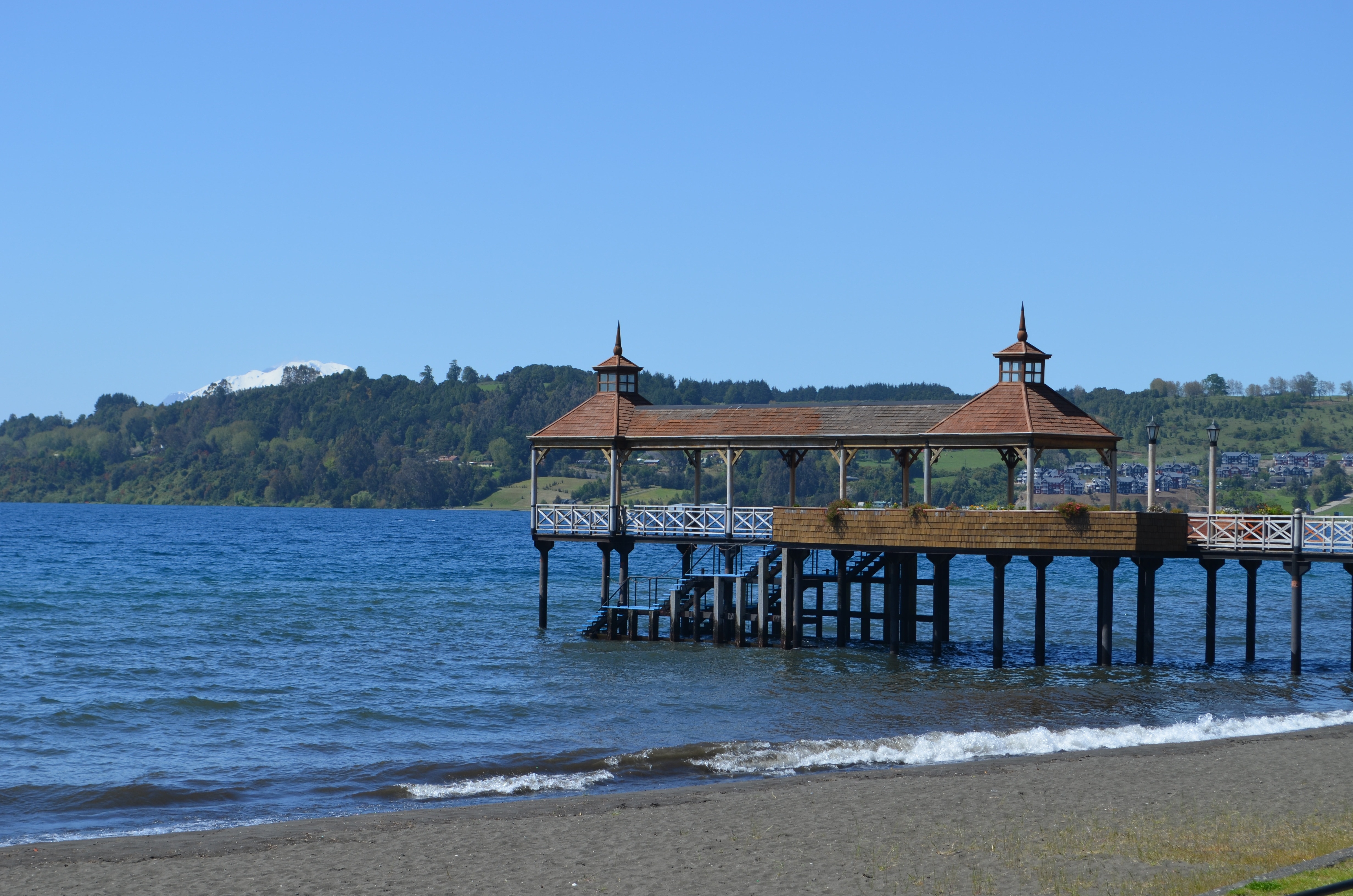 brown and gray shed on body of water